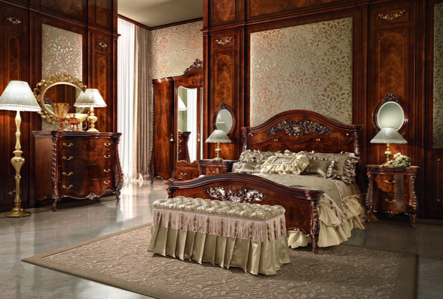 Solid wood bedroom set in a classic style | Portofino by Signorini Coco