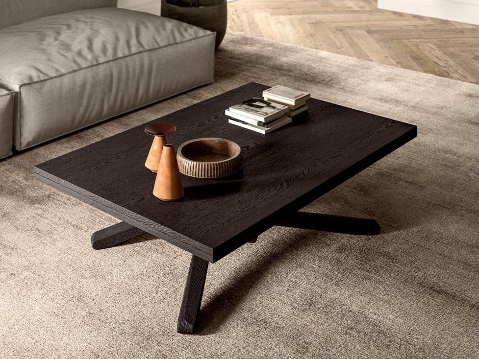 Height-adjustable rectangular wooden coffee table | Su E Giú by Ozzio Italia