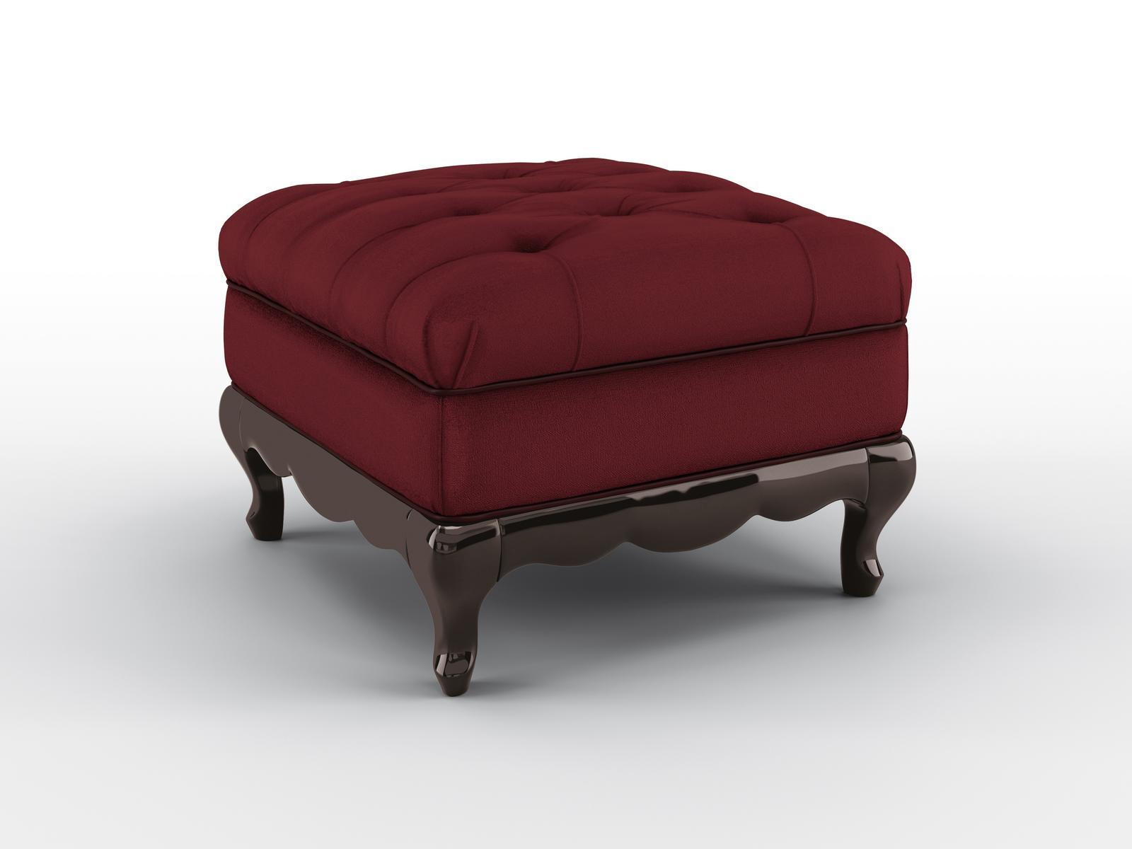 Tufted square velvet pouf | Fly by Bruno Zampa
