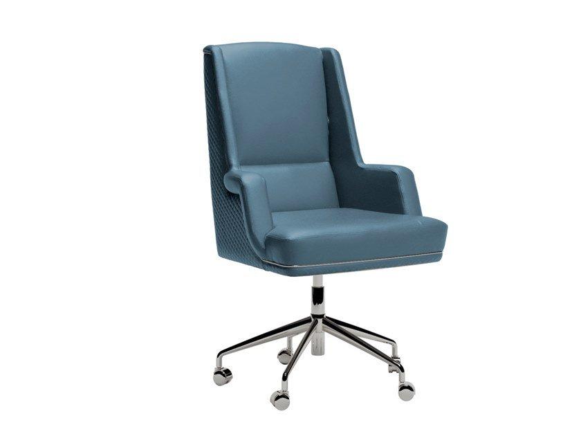 Swivel armchair with 5-spoke base with armrests | Seven by Volpi