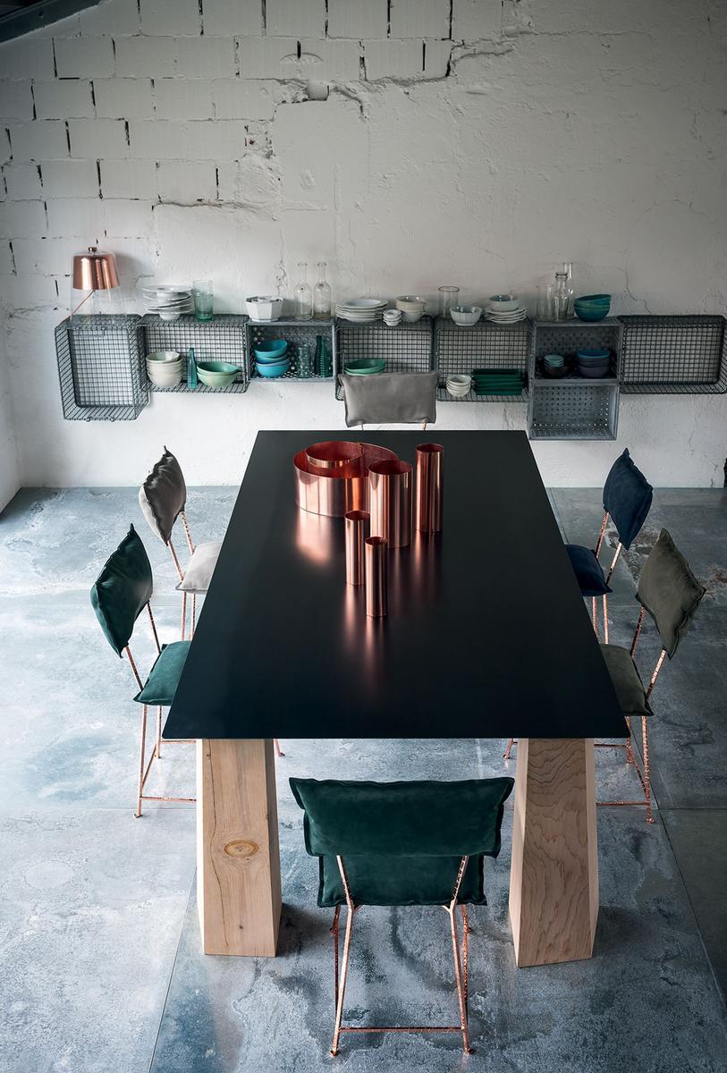 Upholstered leather chair | Etah by Baxter