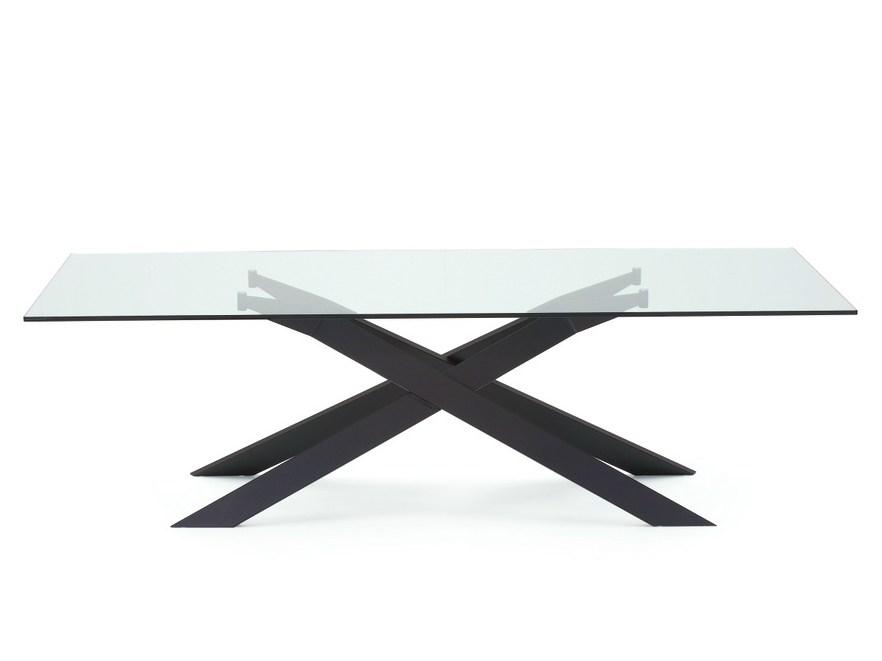 Rectangular glass table | Cross by Sovet