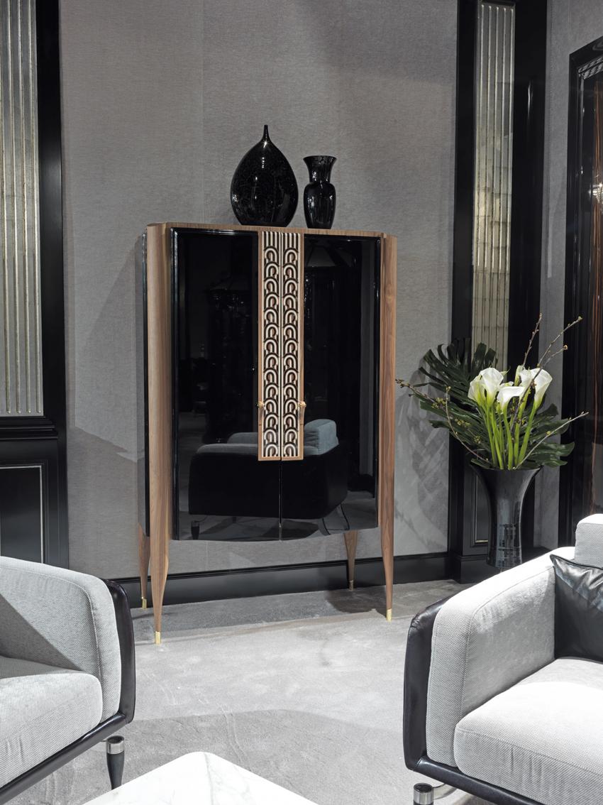 Wooden bar cabinet with integrated lighting | Lexington Avenue by Ezio Bellotti