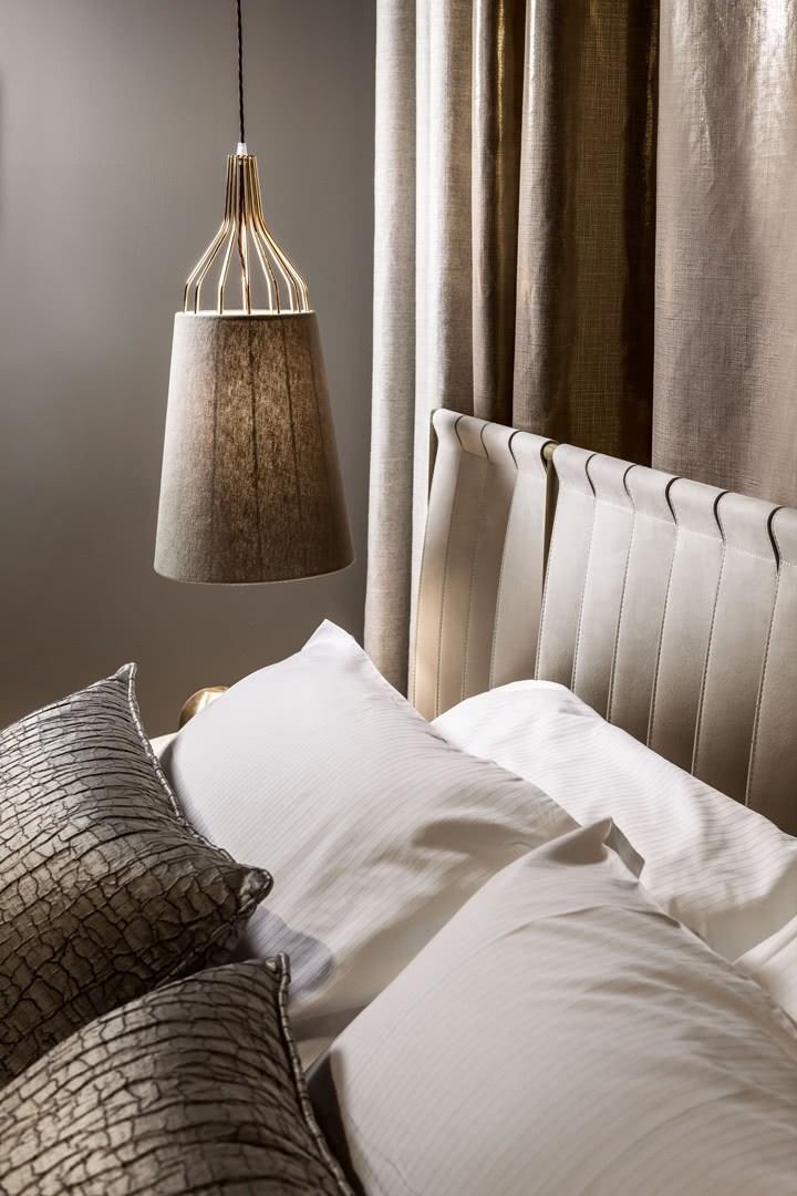 Leather double bed | Twist by Cantori