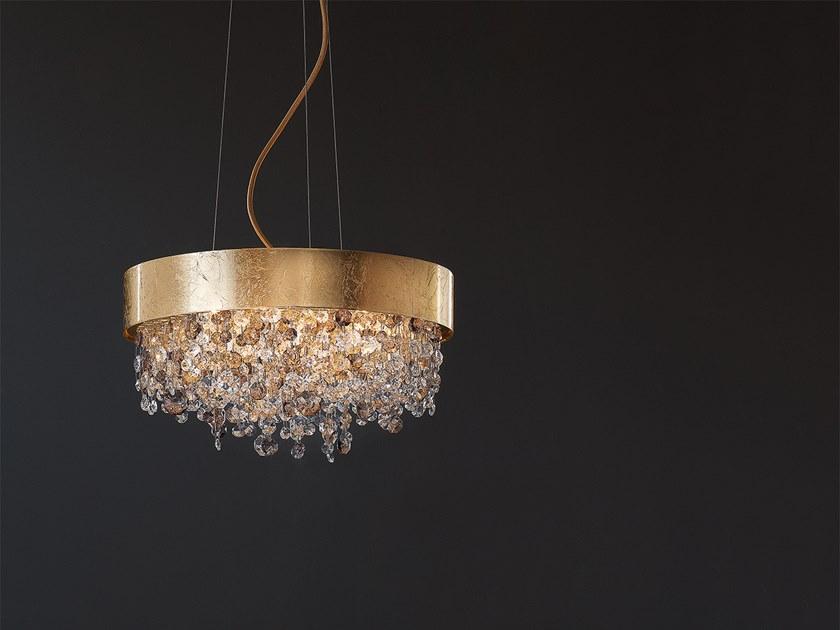 LED direct light metal pendant lamp with crystals | Olá S4 Ov 50 by Masiero
