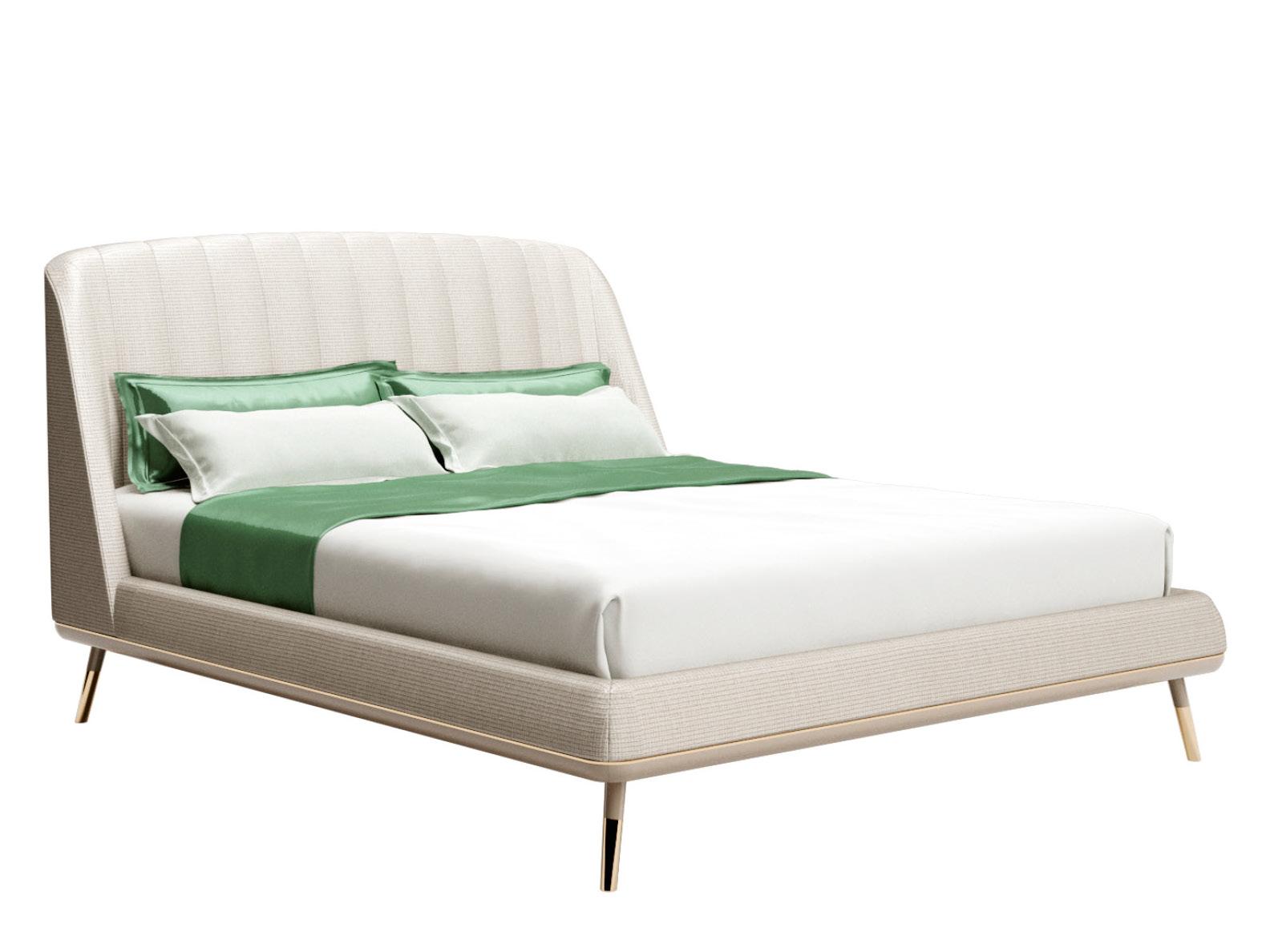 Double bed with upholstered headboard | Dolly by Volpi