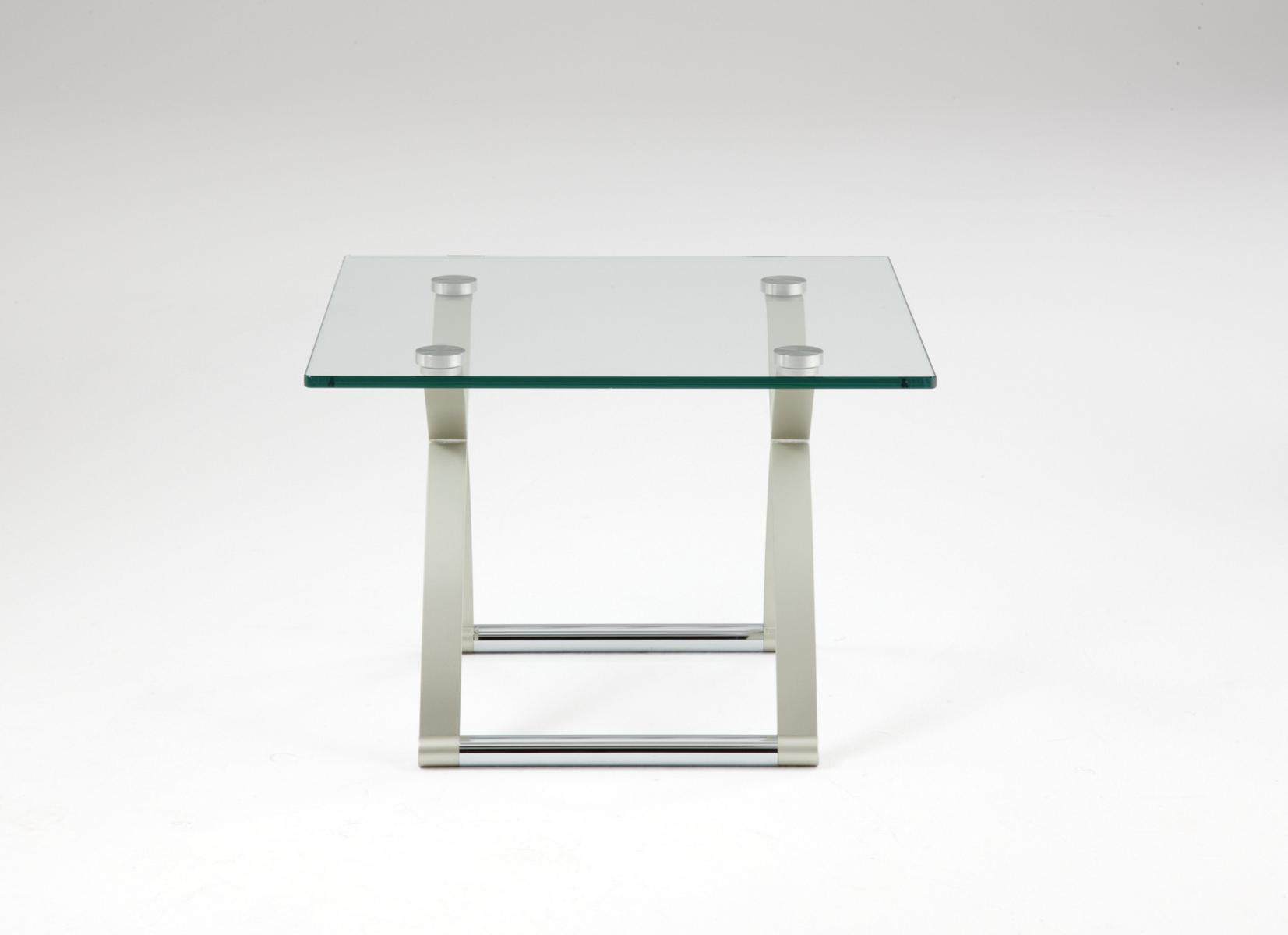 Square glass and steel coffee table | 1150 by Rolf Benz