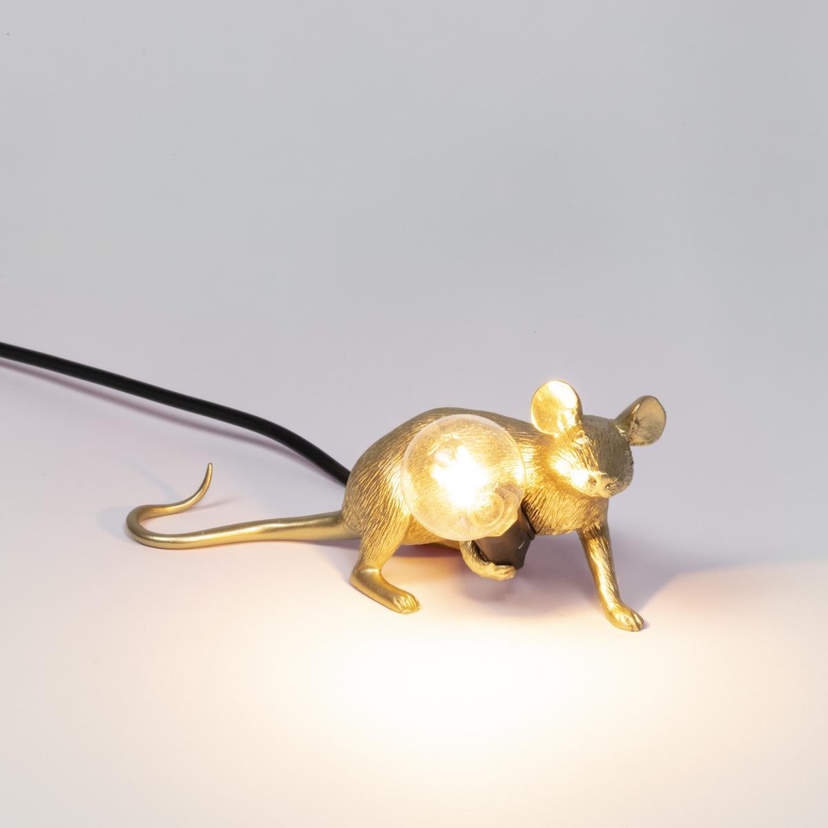 LED resin table lamp | Mouse Lamp Gold - Lop by Seletti
