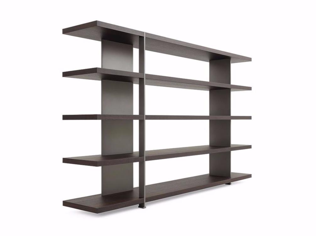 Open double-sided wood veneer bookcase | Bristol by Poliform