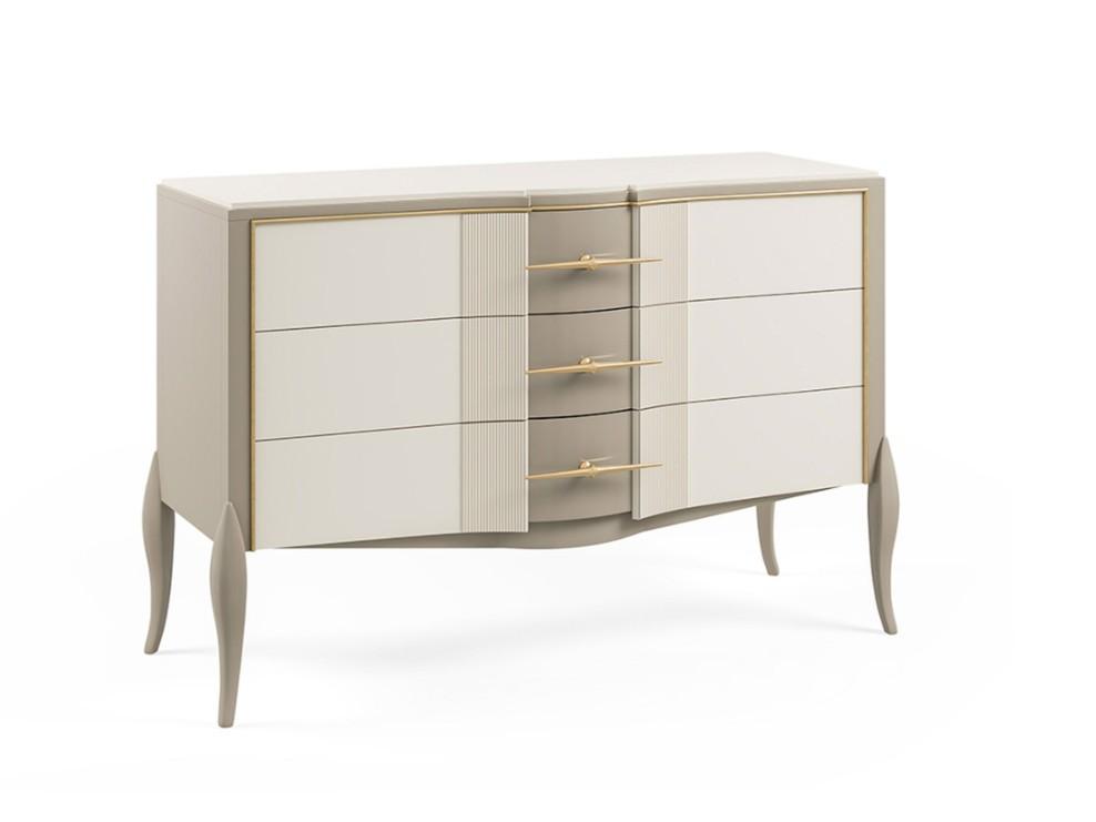 Chest of drawers in wood with decoration on the drawers | Pr.118 by Stella del Mobile