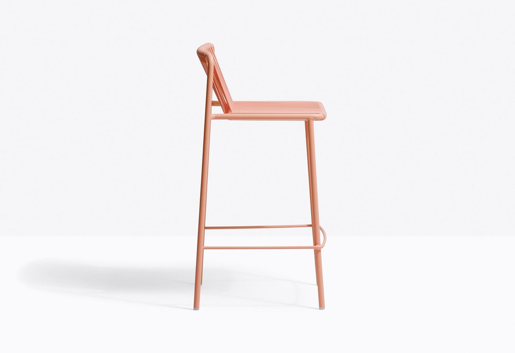High powder coated steel stool with back | Tribeca 3667 by Pedrali