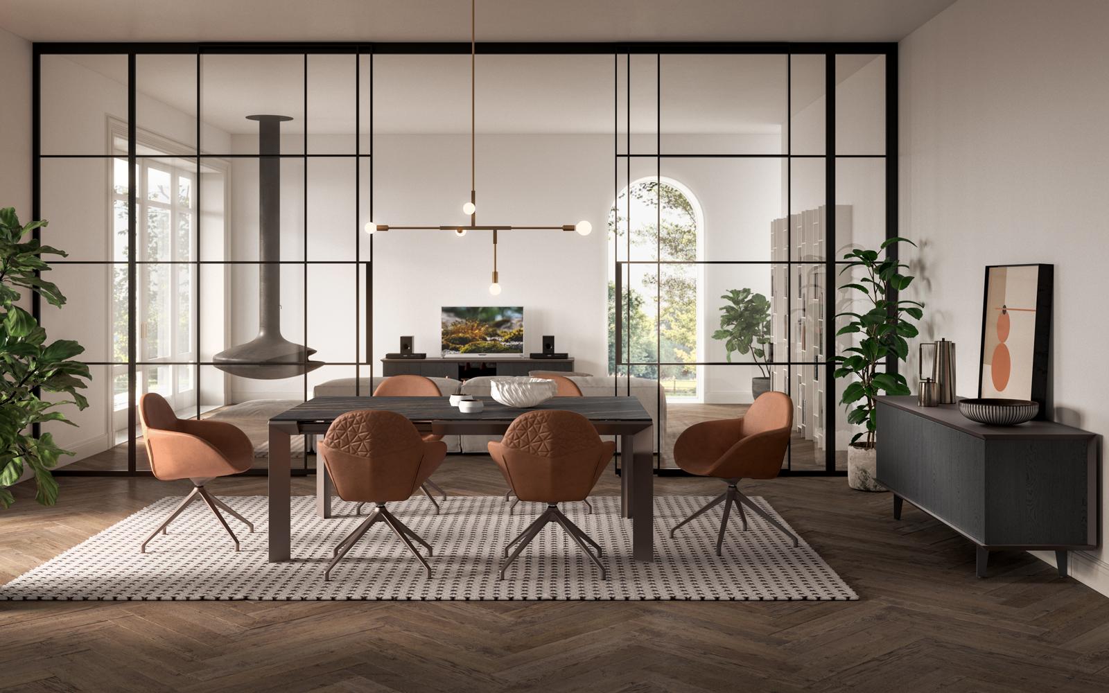 Wood and glass sideboard | Brera Tv by Ozzio Italia