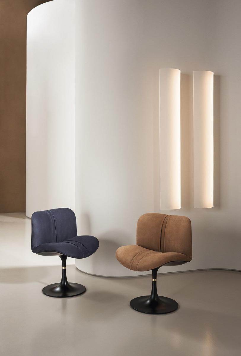 Swivel upholstered nabuk chair | Marilyn by Baxter