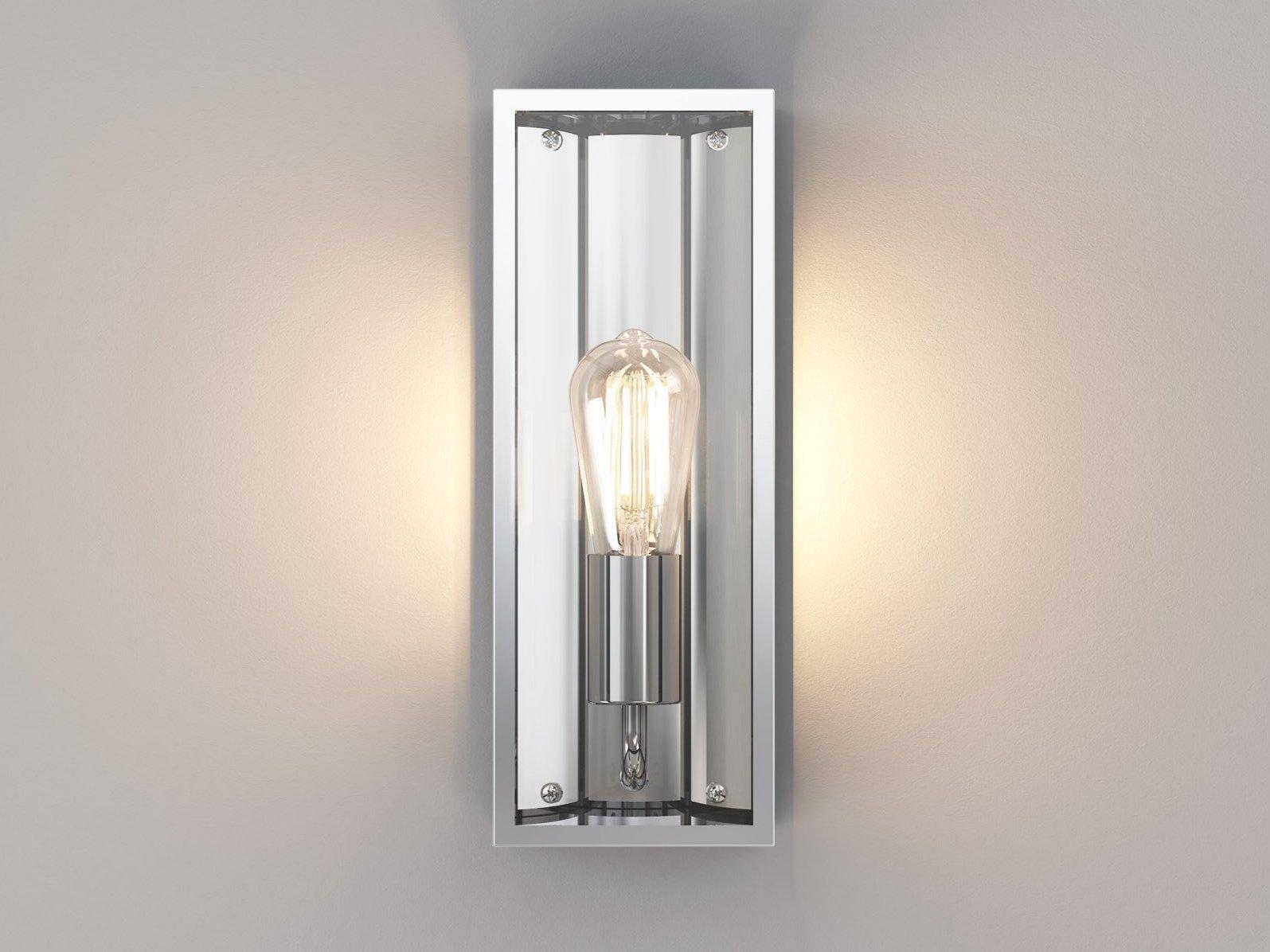 Glass and steel outdoor wall lamp with dimmer | Messina by Astro lighting