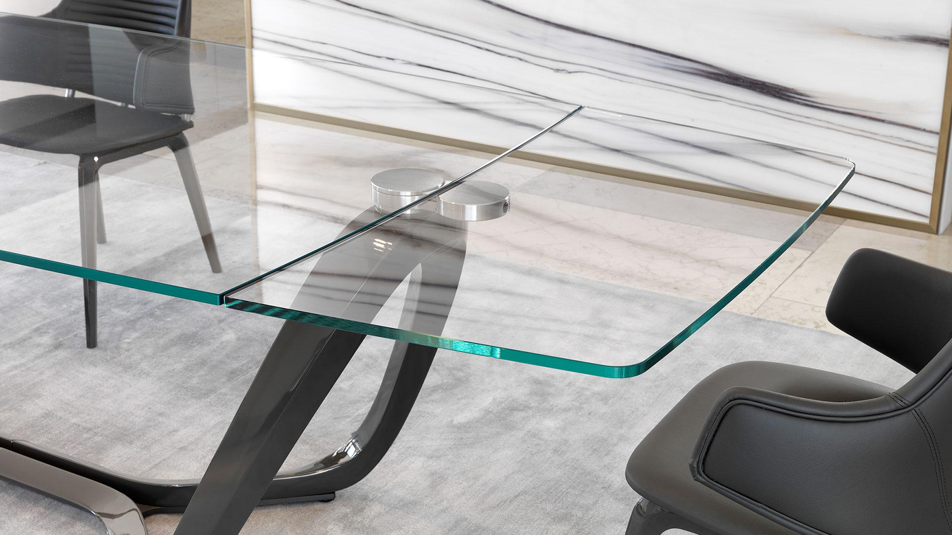 Rectangular glass dining table | Segno by Reflex