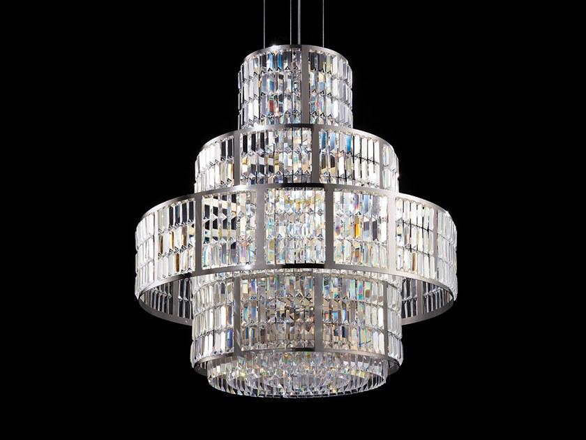 Incandescent metal pendant lamp with crystals | Impero & Deco Ve 764 S16 by Masiero