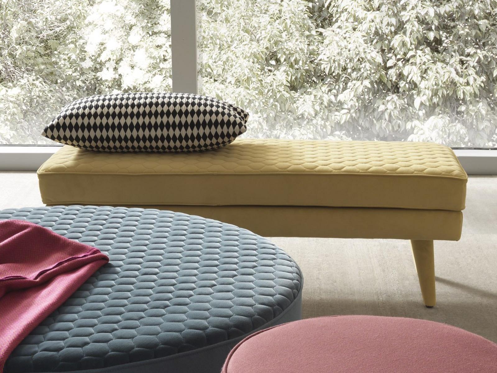 Contemporary style upholstered fabric bench | Corolle by Bolzan letti