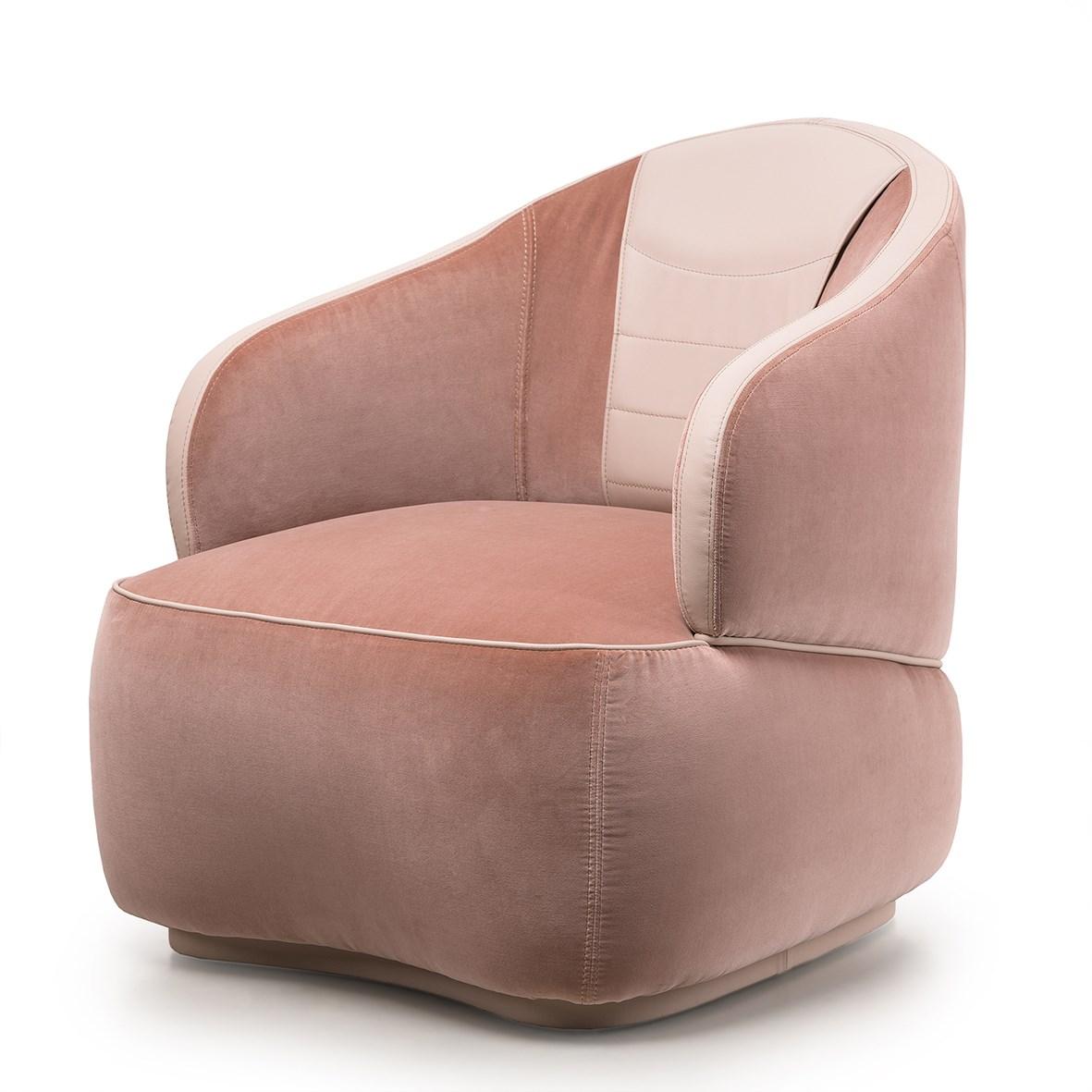 Velvet armchair with armrests | Bloom by Turri