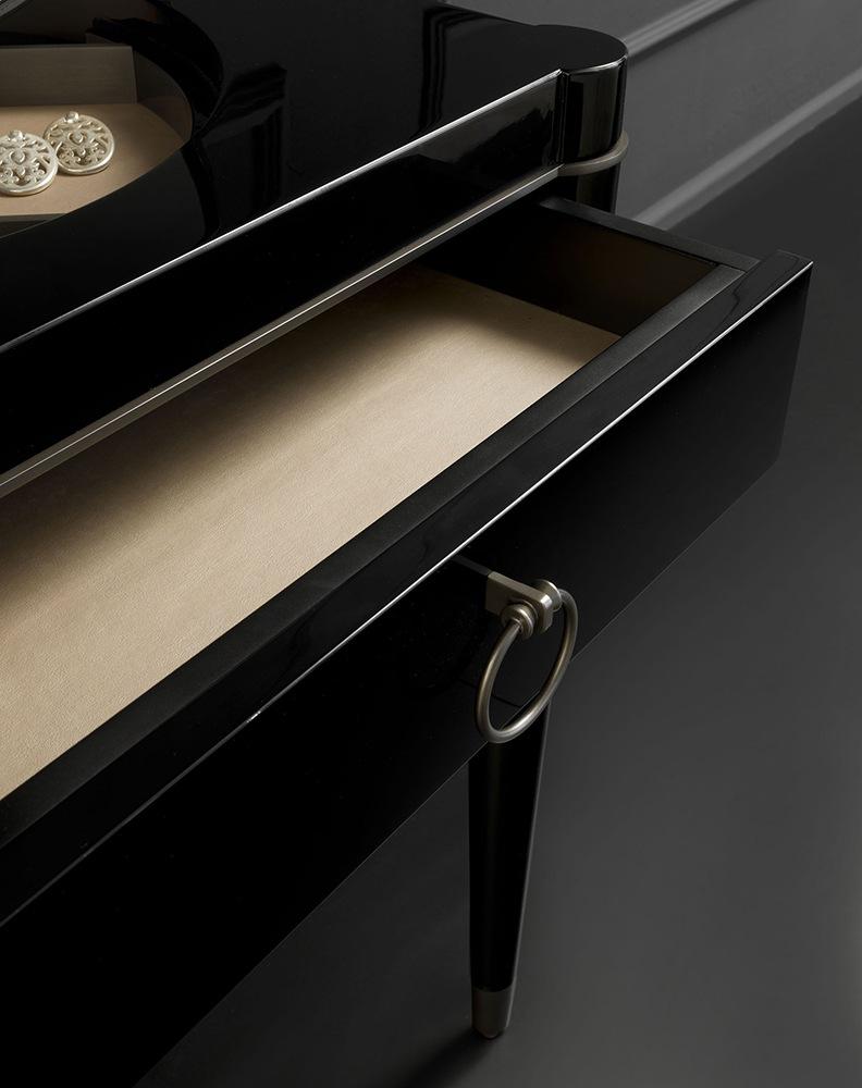 Rectangular leather writing desk with drawers | Ambra by Galimberti Nino