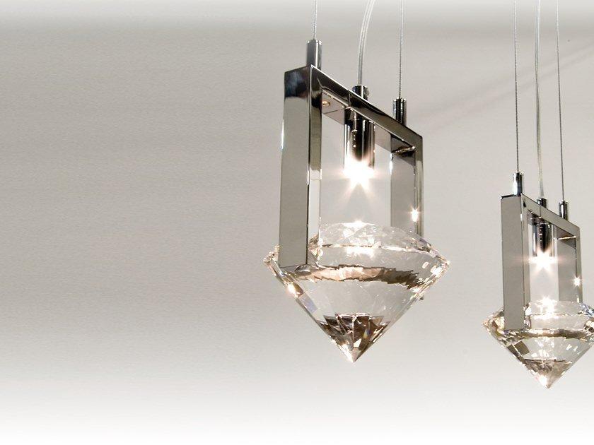 Direct light metal pendant lamp with crystals | Elements Of Love H2 by Ilfari